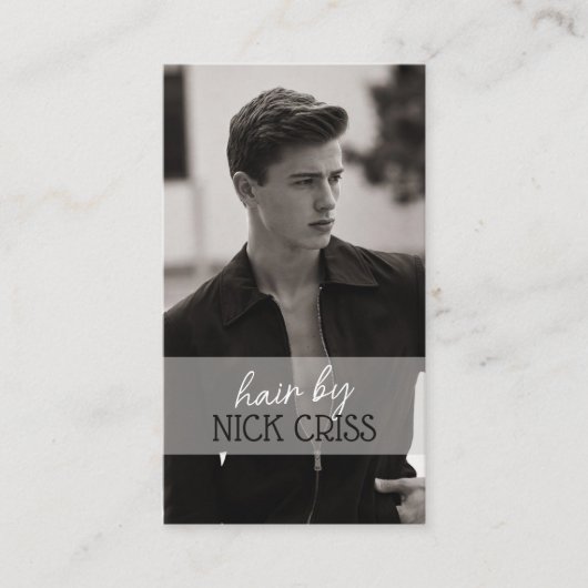 Custom Barber Contact Card with QR Code 名刺 (正面)