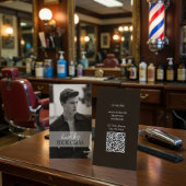 Custom Barber Contact Card with QR Code 名刺
