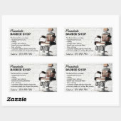 Custom Barber Logo Custom Typography Classic 長方形シール (シート)
