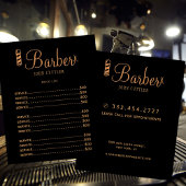 Custom barber shop price list professional logo  チラシ