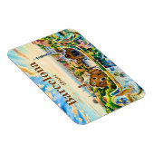 Custom Barcelona Spain Watercolor Park Guell Retro マグネット (右側)