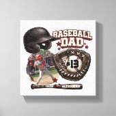 Custom Baseball Dad Photo Name キャンバスプリント (正面)
