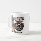 Custom Baseball Dad Photo Name コーヒーマグカップ (正面左)