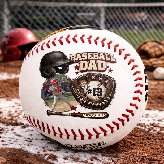 Custom Baseball Dad Photo Name 野球ボール