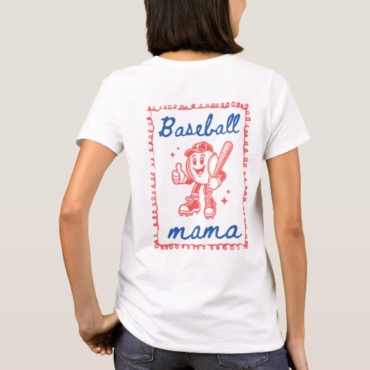 Custom Baseball Mama & Team Name Tシャツ (裏面)