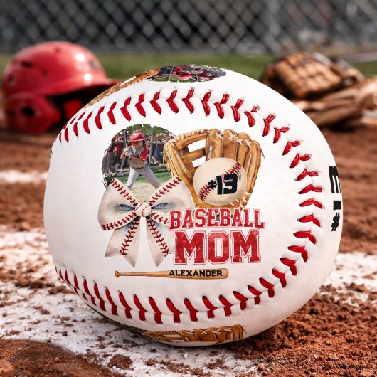 Custom Baseball Mom Photo Name 野球ボール