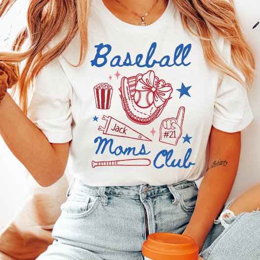 Custom Baseball Moms Club Tシャツ