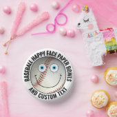 Custom Baseball Party BLUE EYES Happy Face ペーパーボウル (パーティー)