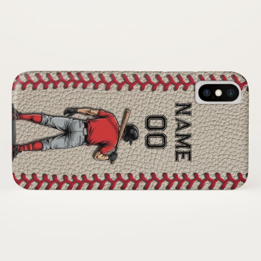 Custom Baseball Player Customizable Number Name Case-Mate iPhoneケース (裏面(横))