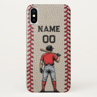 Custom Baseball Player Customizable Number Name iPhone X ケース