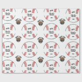 Custom Baseball Player Name Number and Team Logo ラッピングペーパー (フラット)