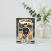 Custom Baseball Trading Card, Black Gold Stadium コーリングカード (スタンド正面)