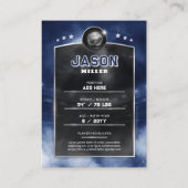Custom Baseball Trading Card, Blue Silver Stadium コーリングカード (裏面)