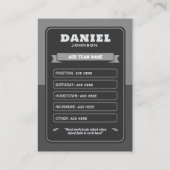 Custom Baseball Trading Card, Gray Retro Player コーリングカード (裏面)