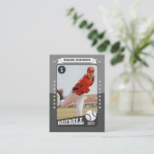 Custom Baseball Trading Card, Gray Retro Player コーリングカード (スタンド正面)