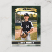 Custom Baseball Trading Card, Green Gold Stadium  コーリングカード (正面)