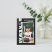 Custom Baseball Trading Card, Green Power Player コーリングカード (スタンド正面)