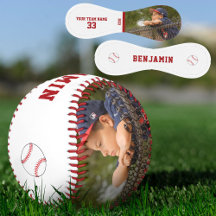 Custom Baseball with Name Number Photo Kids