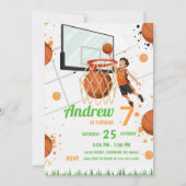 Custom Basketball Birthday party 招待状 (正面)
