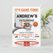 Custom Basketball Birthday with Photo Invitation 招待状 (スタンド正面)
