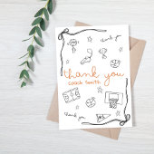 Custom Basketball Coach Thank you Card Doodle サンキューカード