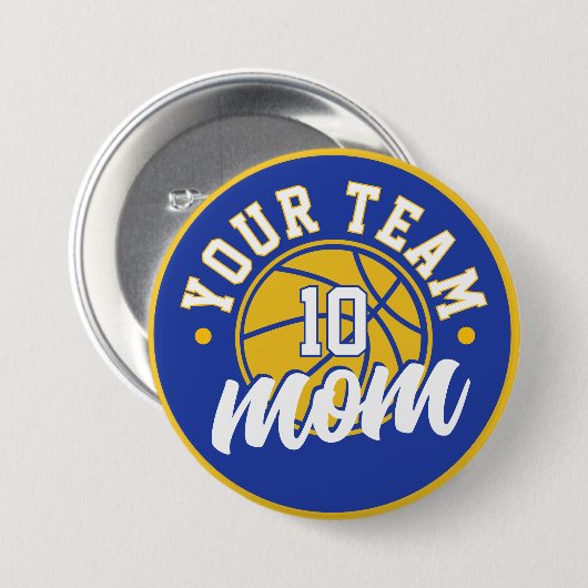 Custom Basketball Mom Button 缶バッジ (正面&裏面)