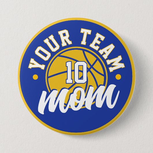Custom Basketball Mom Button 缶バッジ (正面)