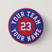 Custom Basketball Player Button 缶バッジ (正面)