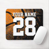 Custom basketball sports jersey number and name マウスパッド (マウス)