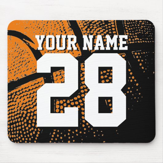 Custom basketball sports jersey number and name マウスパッド (正面)