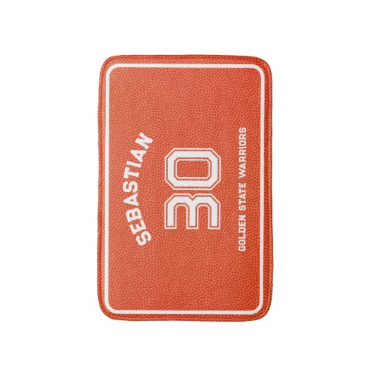 Custom Basketball Textured Orange バスマット (正面縦)
