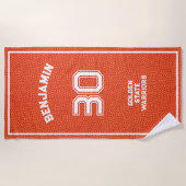 Custom Basketball Textured Orange ビーチタオル (正面)