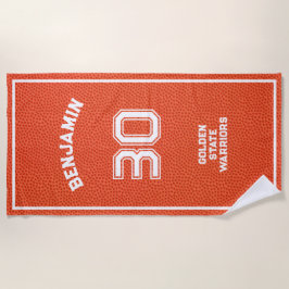 Custom Basketball Textured Orange ビーチタオル