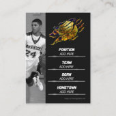 Custom Basketball Trading Card, Gold MVP Card コーリングカード (裏面)