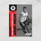 Custom Basketball Trading Card, Red MVP Card コーリングカード (正面)