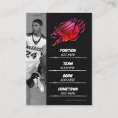 Custom Basketball Trading Card, Red MVP Card コーリングカード (裏面)