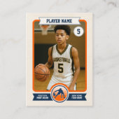 Custom Basketball Trading Card, Retro Player Card コーリングカード (正面)