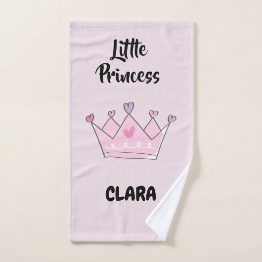 Custom Bath Washcloth & Towels Set, Girl Princess  バスタオルセット (ハンドタオル)