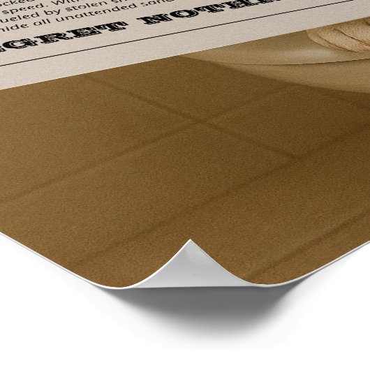 Custom Bathroom Decor, Editable Dog with Newspaper ポスター (角)