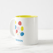 Custom Bauhaus Geometric Modernist Name ツートーンマグカップ (正面左)