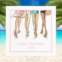 Custom Beach Bachelorette Destination Bride Squad  スタンダードカクテルナプキン