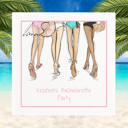 Custom Beach Bachelorette Destination Bride Squad  スタンダードカクテルナプキン