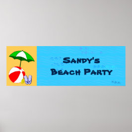 Custom Beach Ball Pool Umbrella Party Poster ポスター