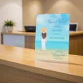 Custom Beach House Guest WiFi Pedestal Sign 台座サイン