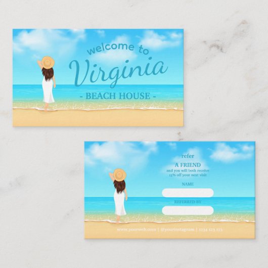 Custom Beach House Referral Card  名刺 (正面/裏面)