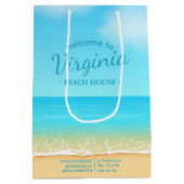 Custom Beach House Welcome Gift Bag ミディアムペーパーバッグ (裏面)