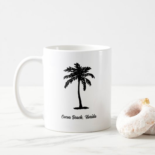 Custom Beach Palm Tree Nautical コーヒーマグカップ (ドーナツ)