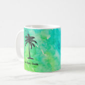Custom Beach Palm Tree Nautical コーヒーマグカップ (正面左)