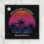 Custom Beach Party Tropical Sunset Palm Trees フェイバータグ (正面)