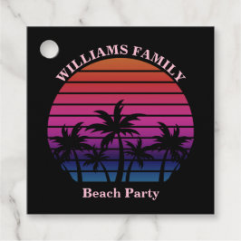 Custom Beach Party Tropical Sunset Palm Trees フェイバータグ